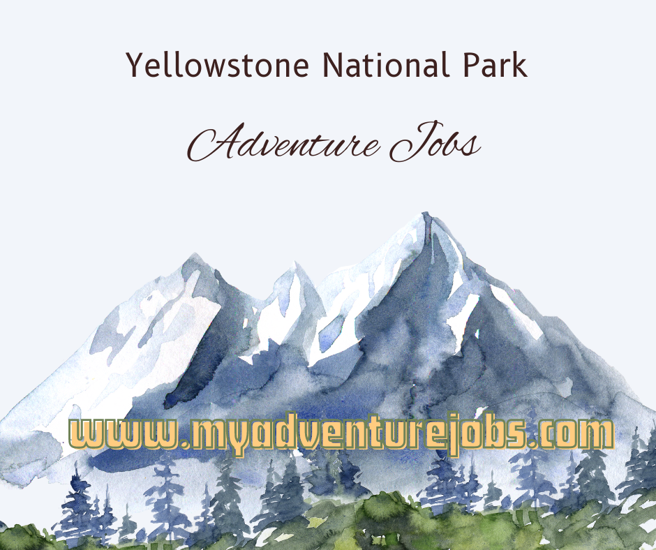 Yellowstone mountain & adventurejobs combined into this drawing graphic banner.
